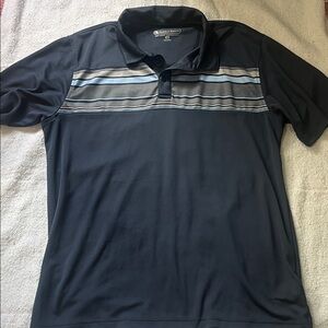 Pebble Beach Dark Blue Polo with Light Stripes